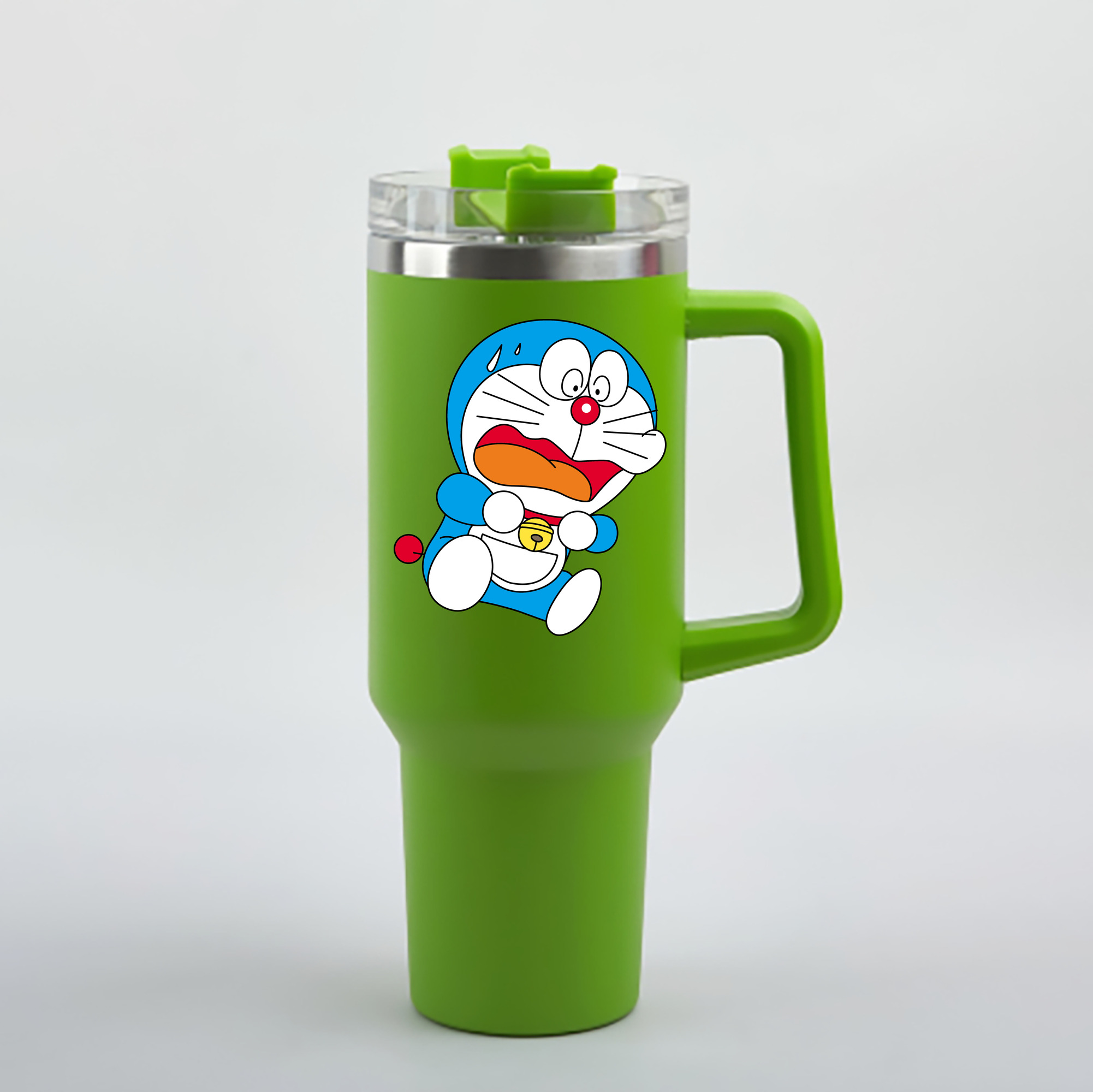 （画像用） ドラえもん Doraemon 1200mL車用タンブラー - クリスタルステッカー（プラスチックストロー付き）